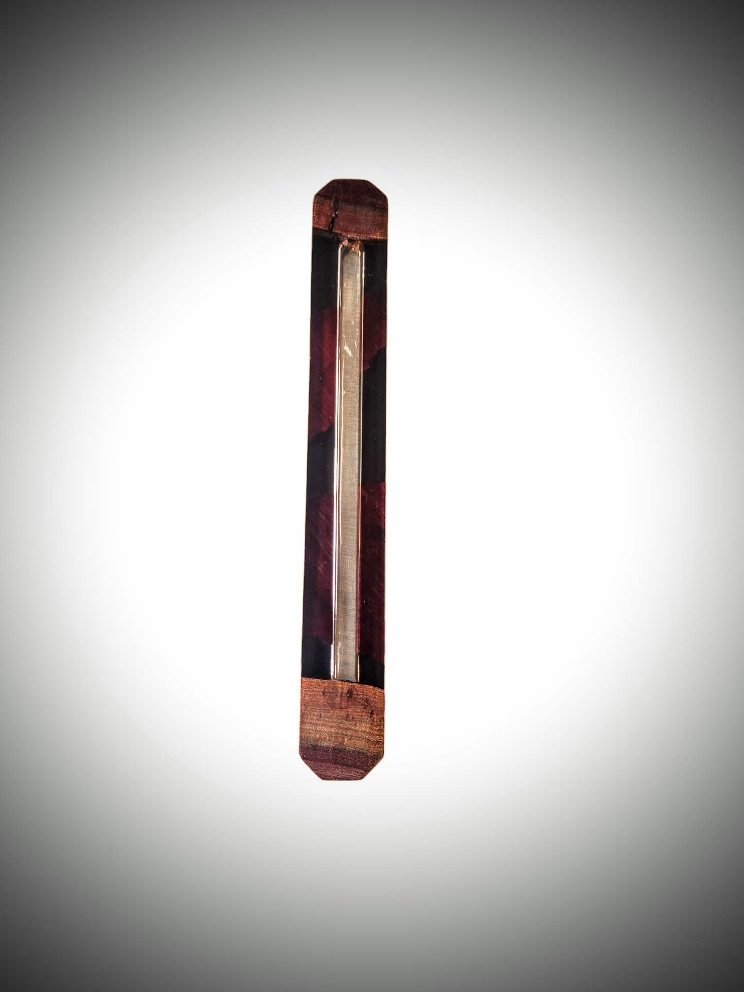 Mezuzah Holder Purple Heard Black and Clear Epoxy