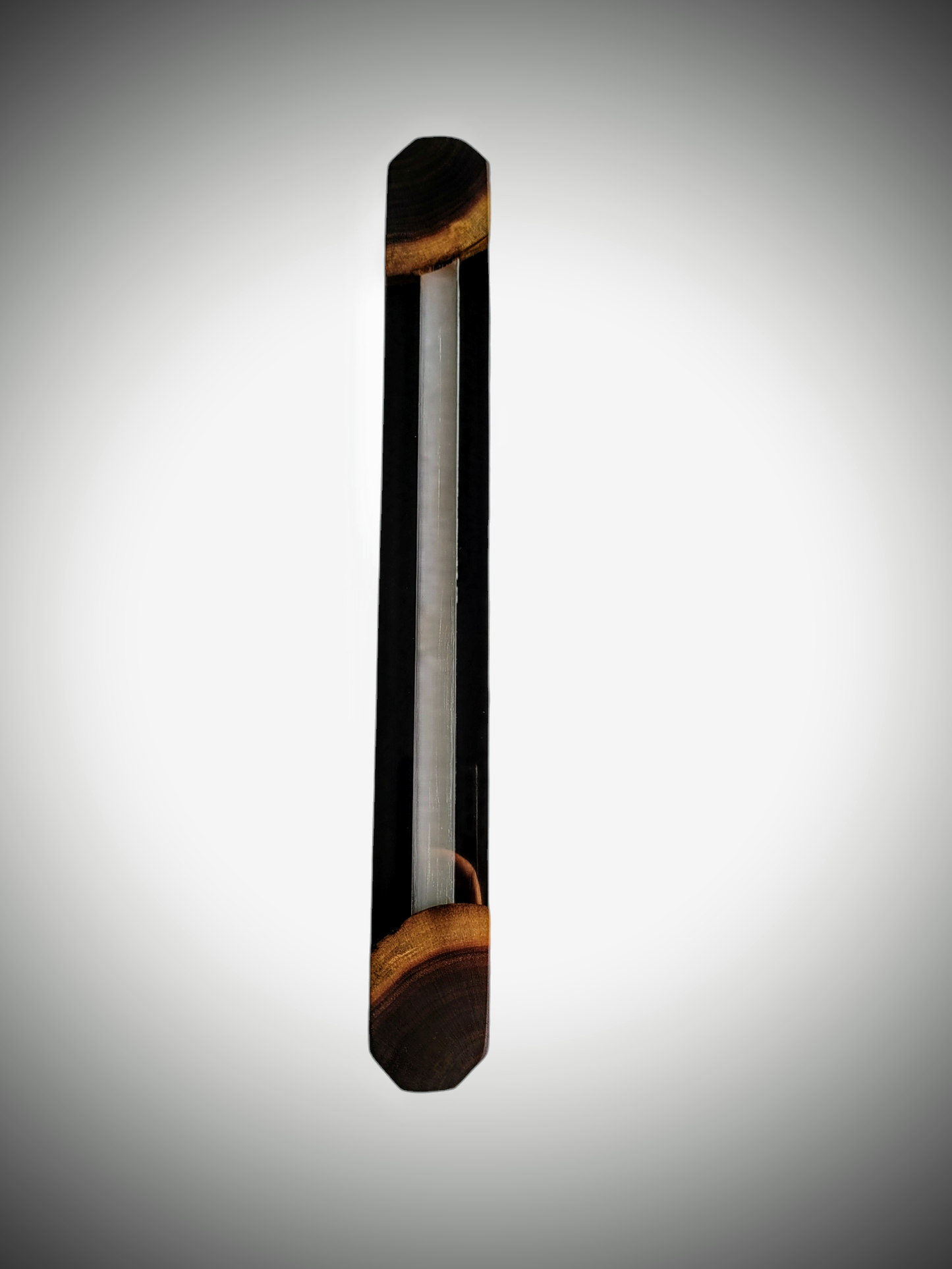Mezuzah Holder Walnut - Black and clear Epoxy