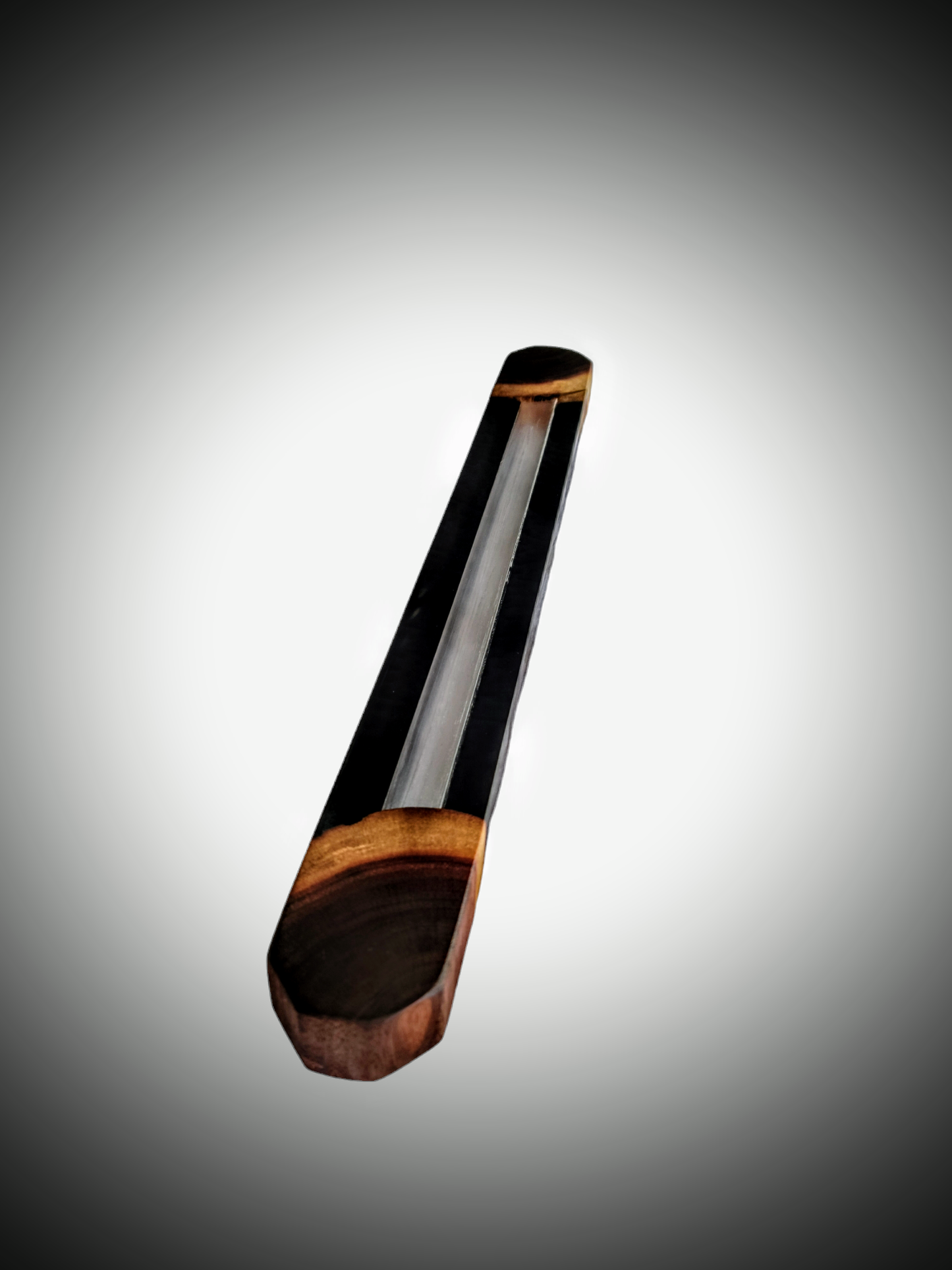 Mezuzah Holder Walnut - Black and clear Epoxy