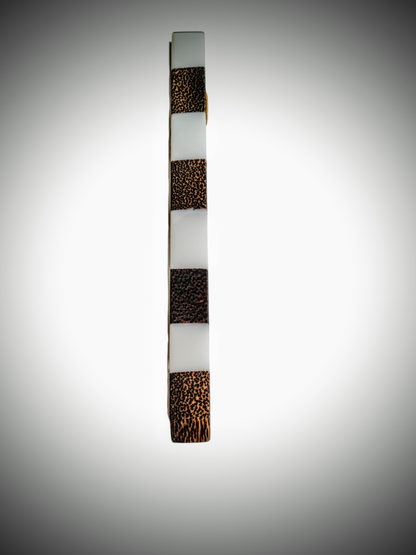 Mezuzah Holder Black Palm Strips And White Epoxy