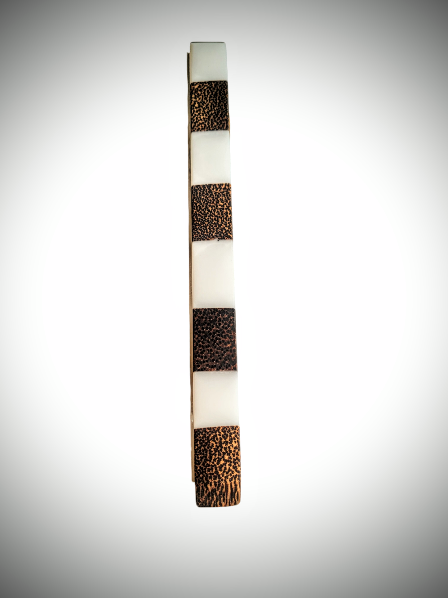Mezuzah Holder Black Palm Strips And White Epoxy