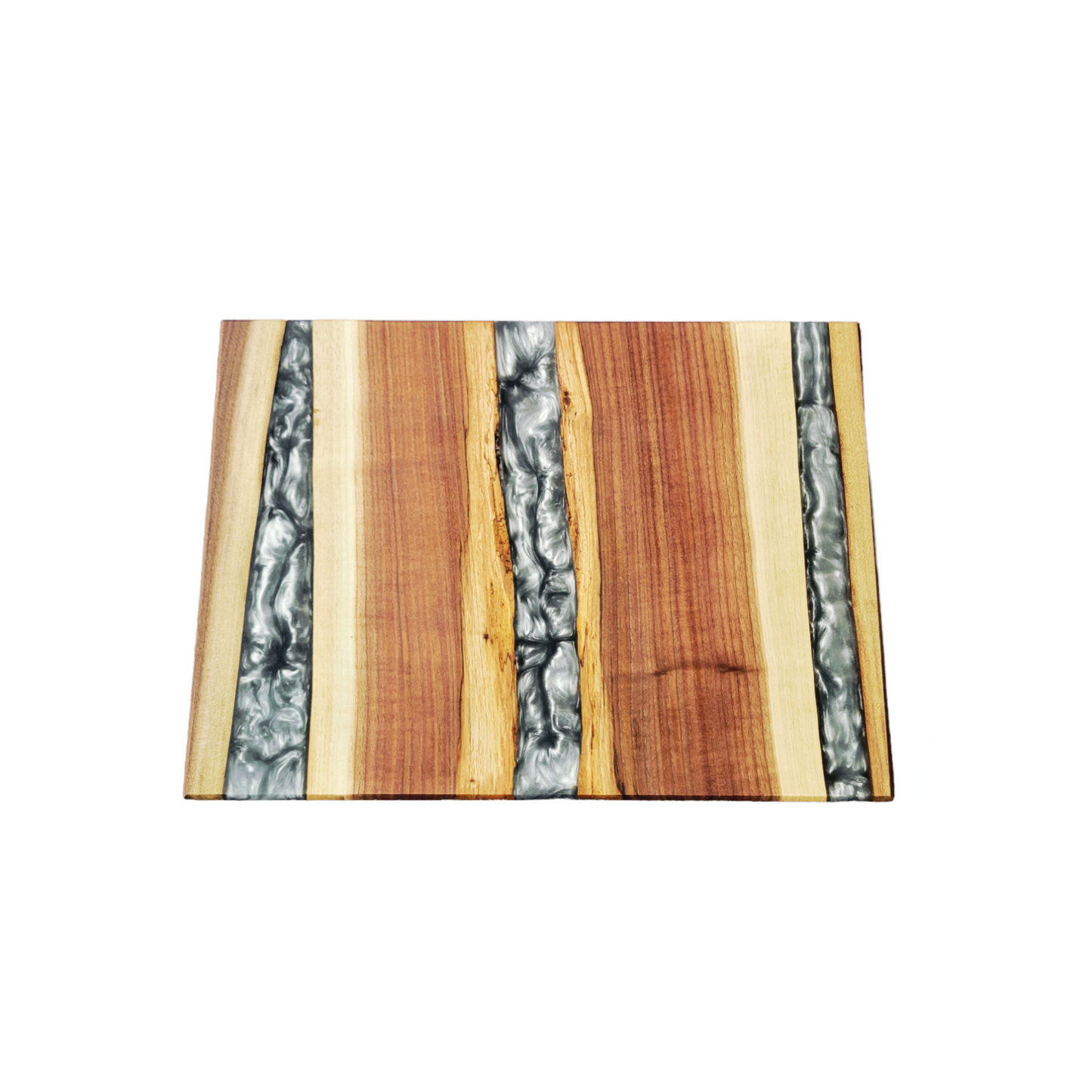 Live edge Walnut And 2 Lines Of Epoxy River Up To Down