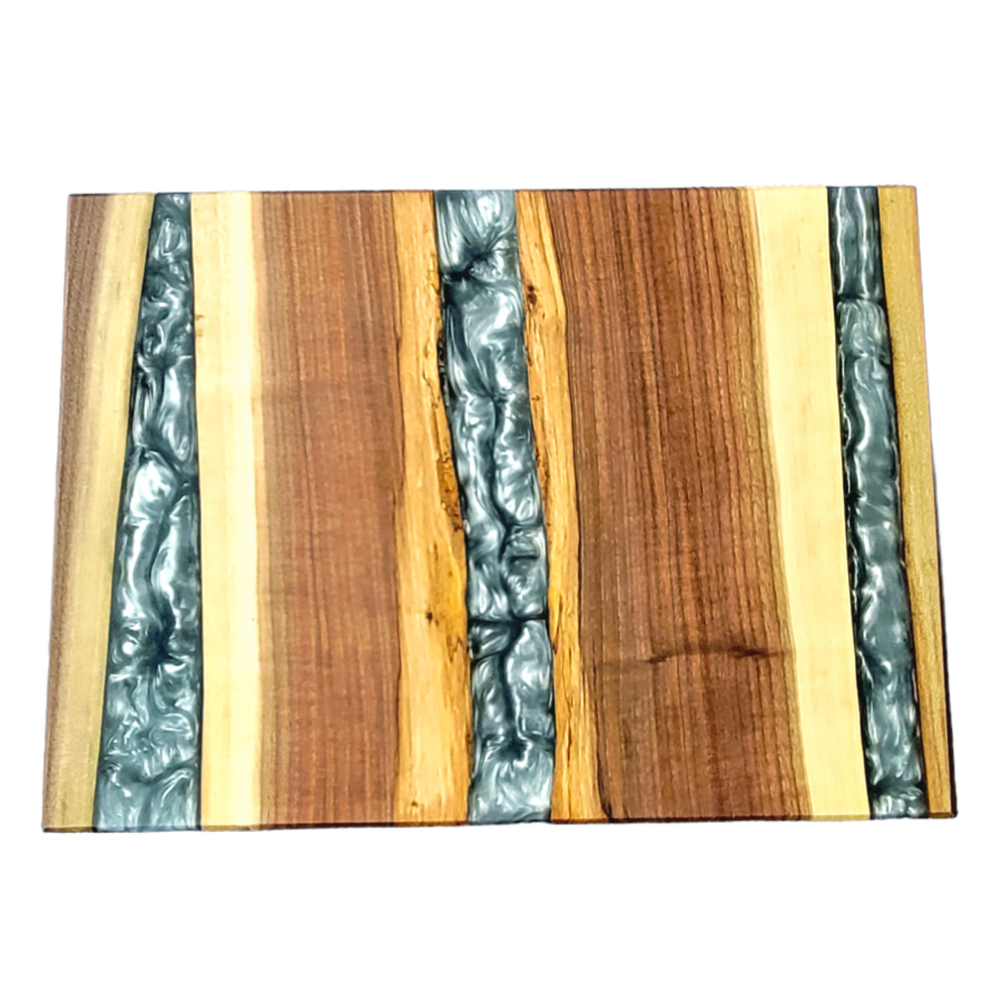 Live edge Walnut And 2 Lines Of Epoxy River Up To Down