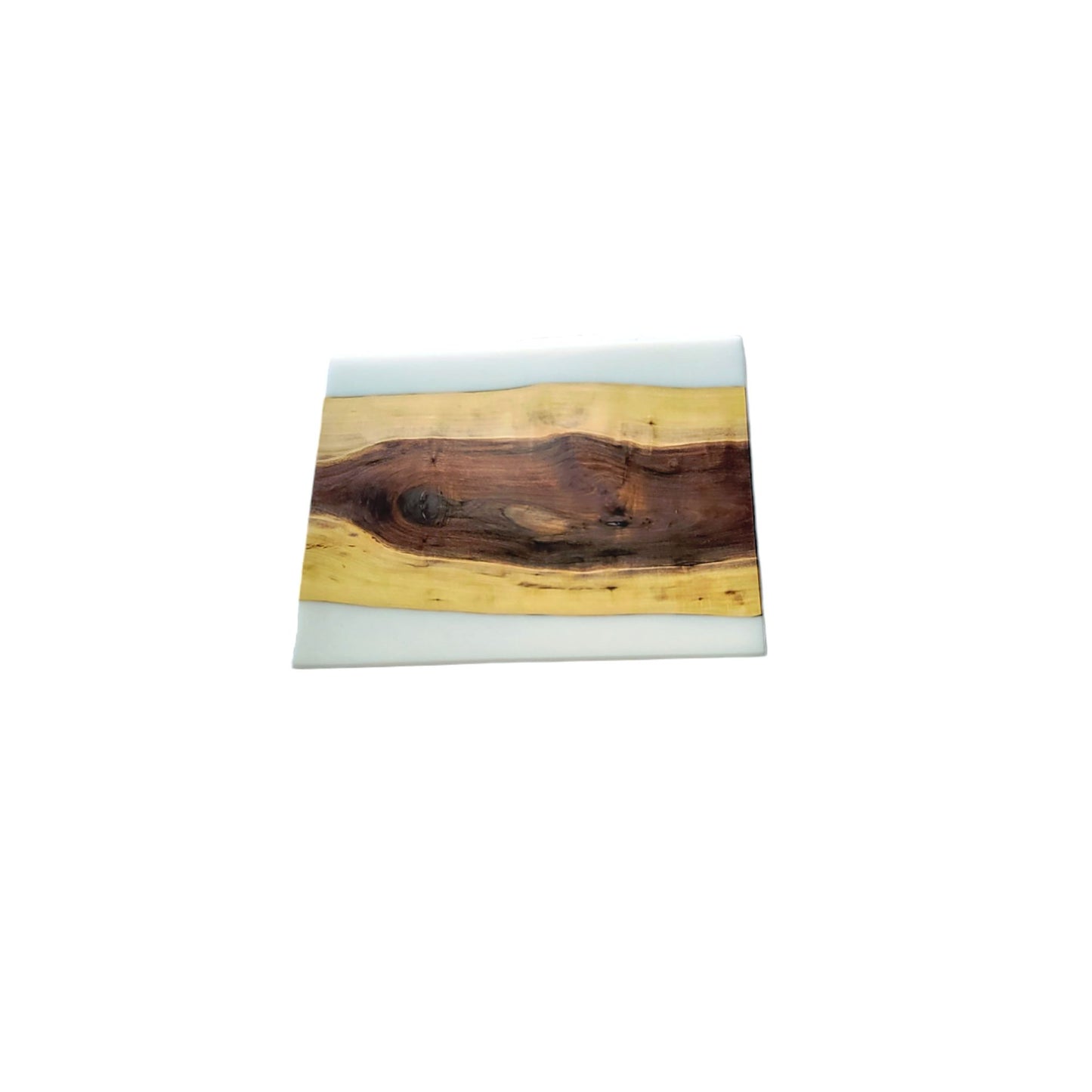 Both sides Live Edge Walnut with 2 Epoxy rivers Cutting Board