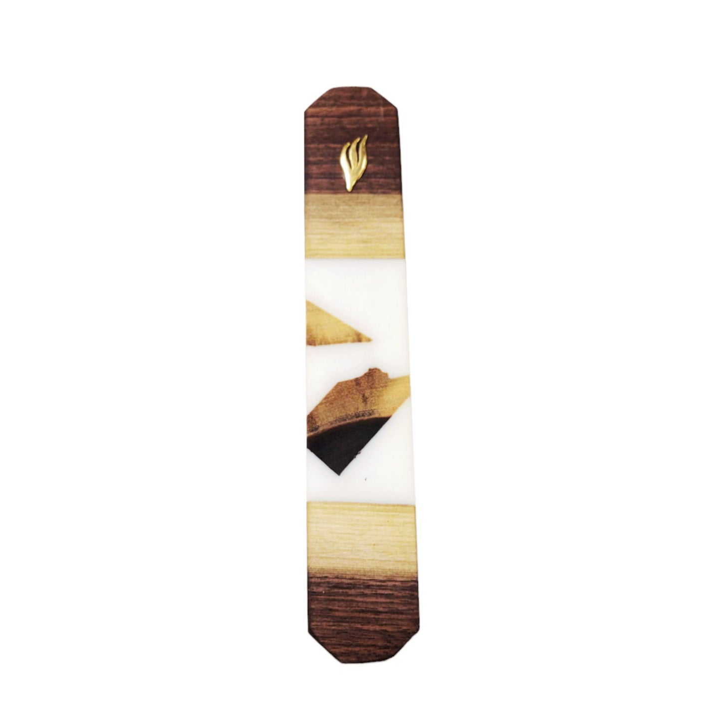 Mezuzah Holder Pieces of Walnut Wood With White Epoxy