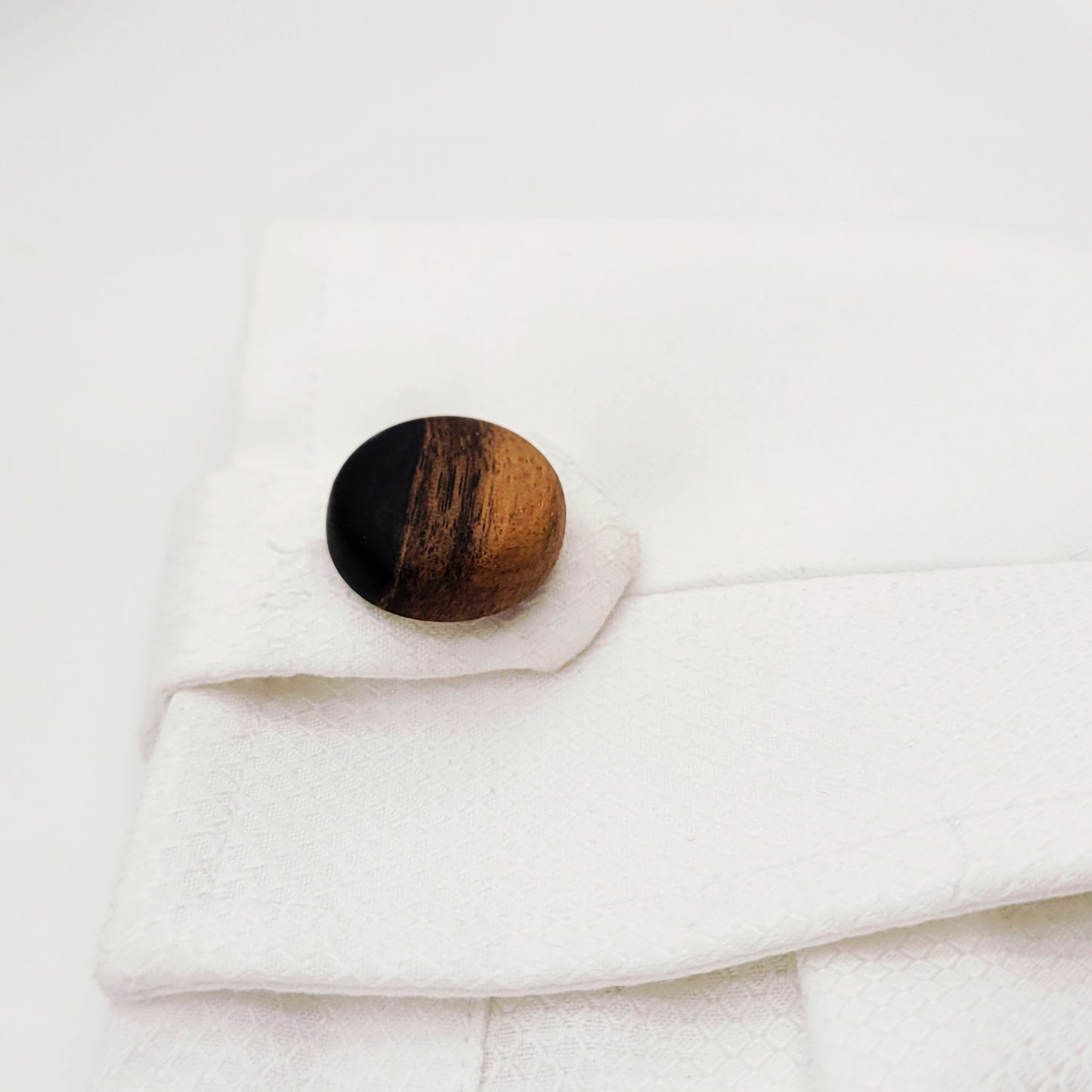 Cufflinks Black And White Ebony Exotic Wood