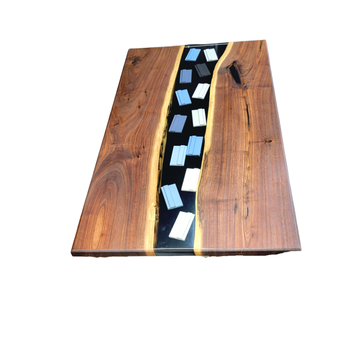 Table Live Edge Walnut Clear Epoxy