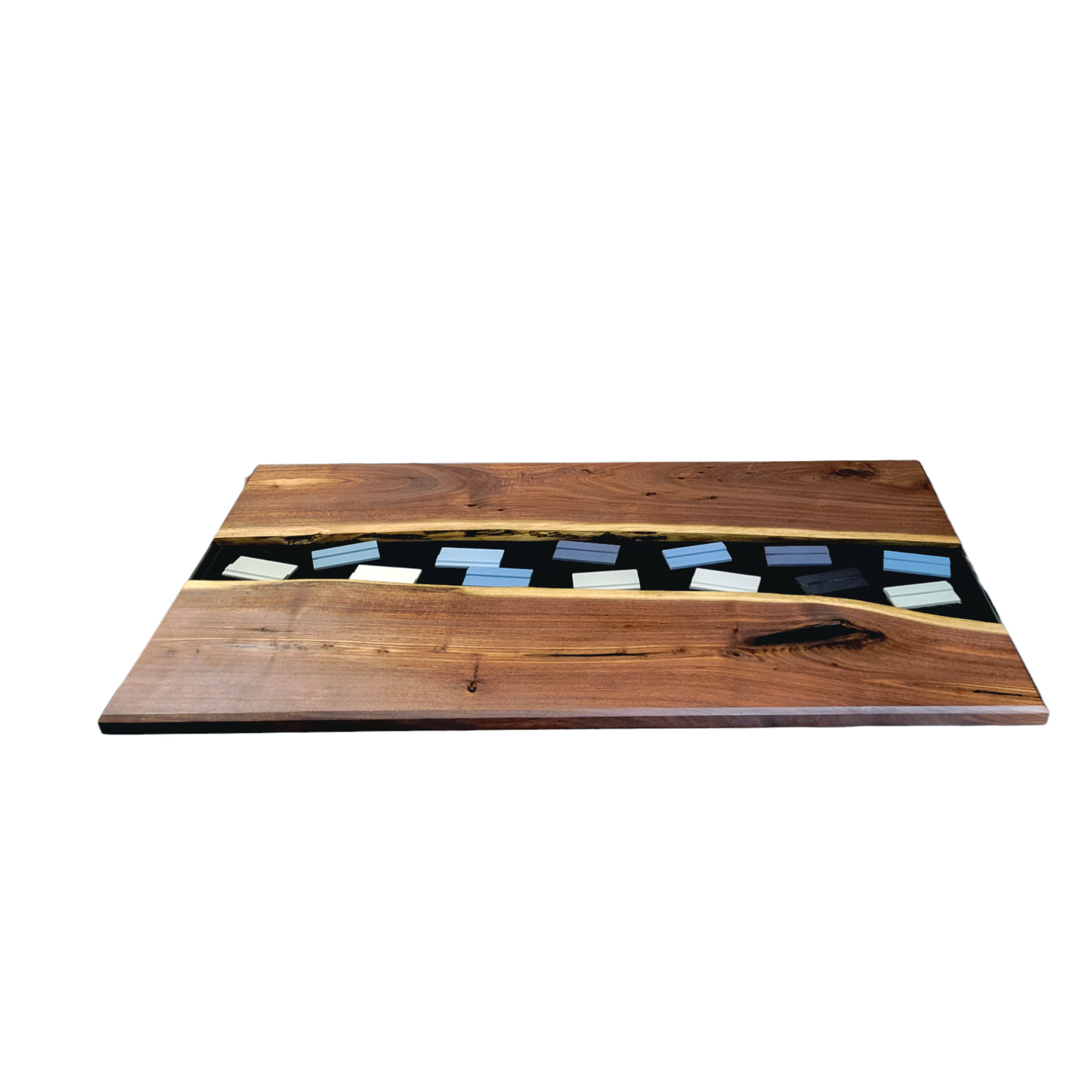 Table Live Edge Walnut Clear Epoxy