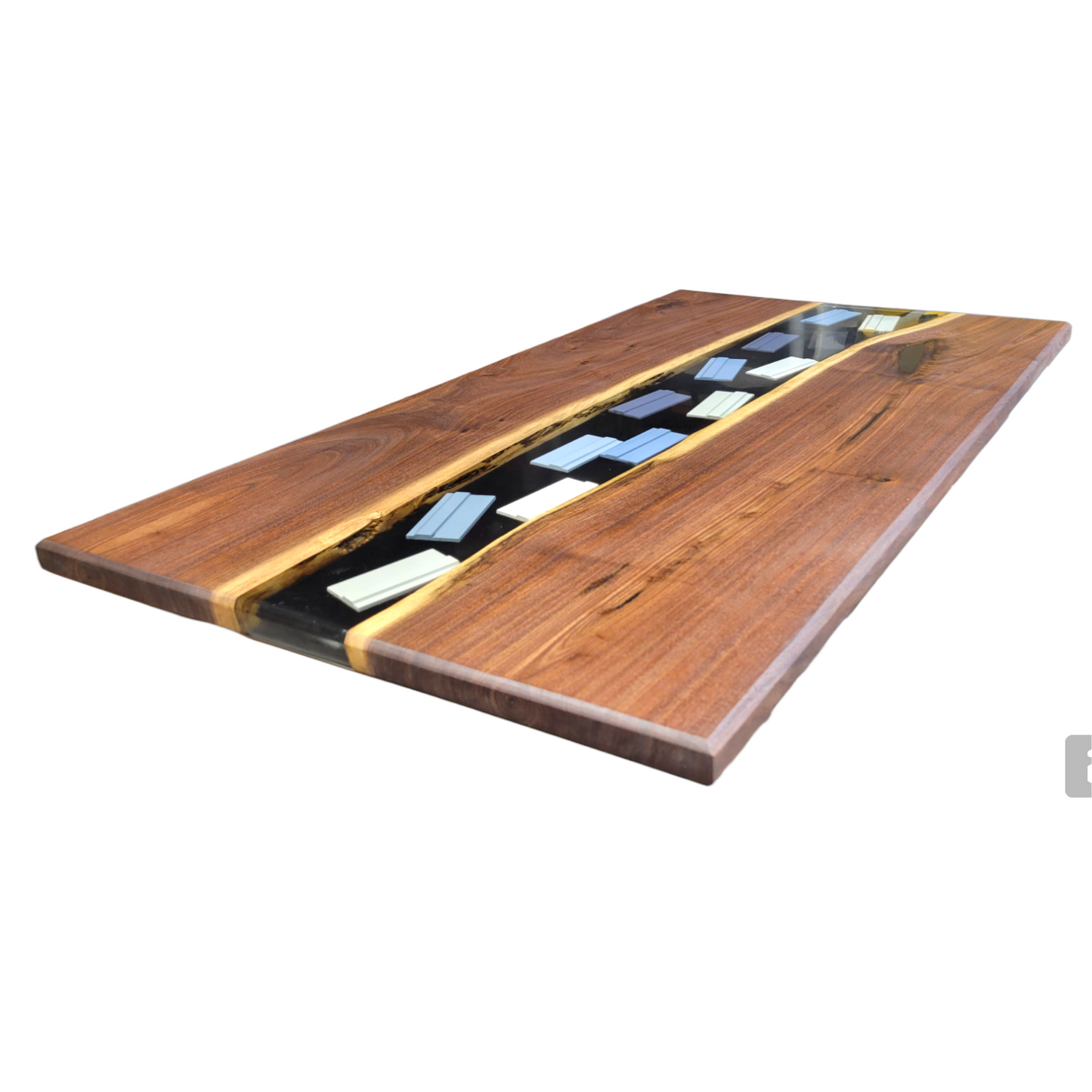 Table Live Edge Walnut Clear Epoxy