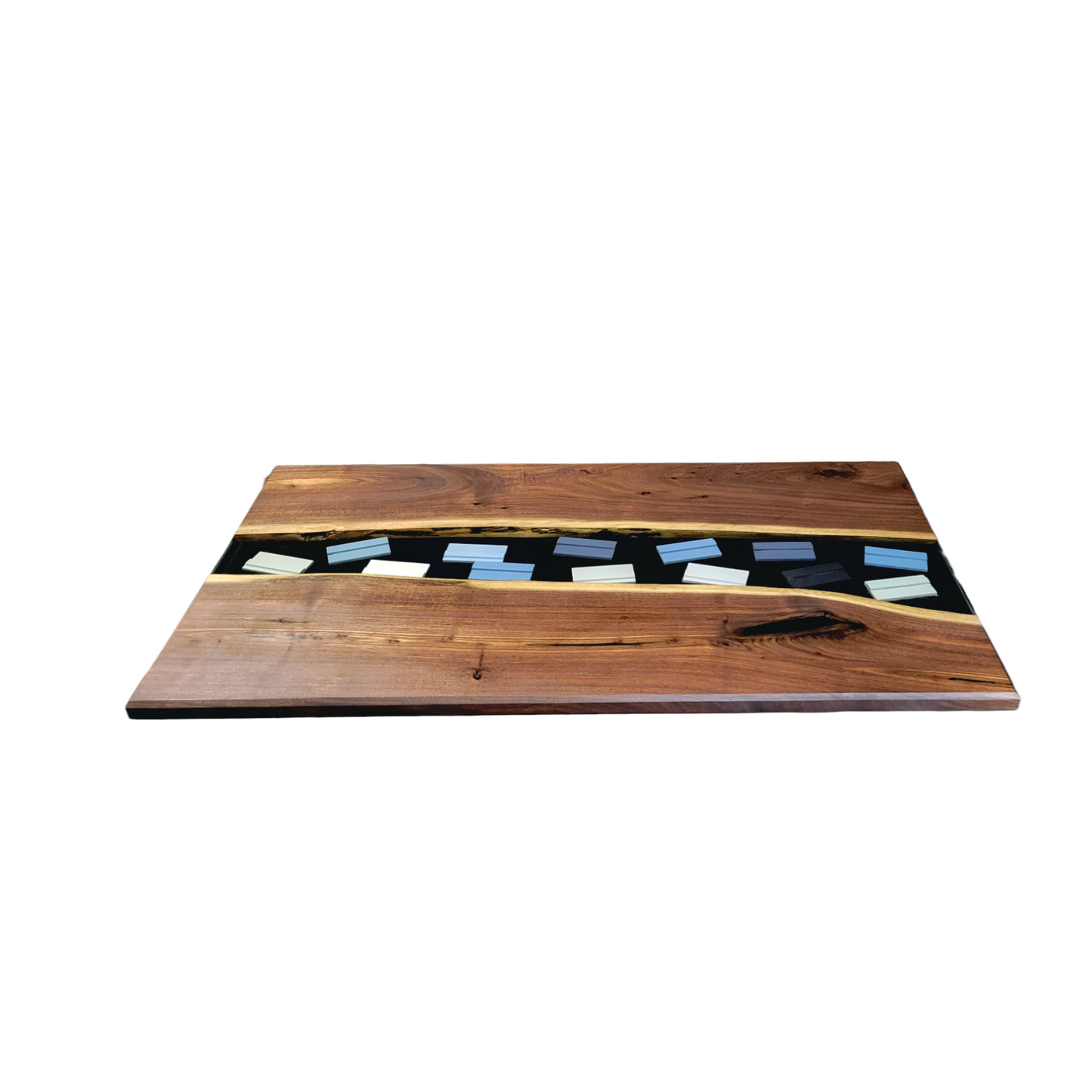 Table Live Edge Walnut Clear Epoxy