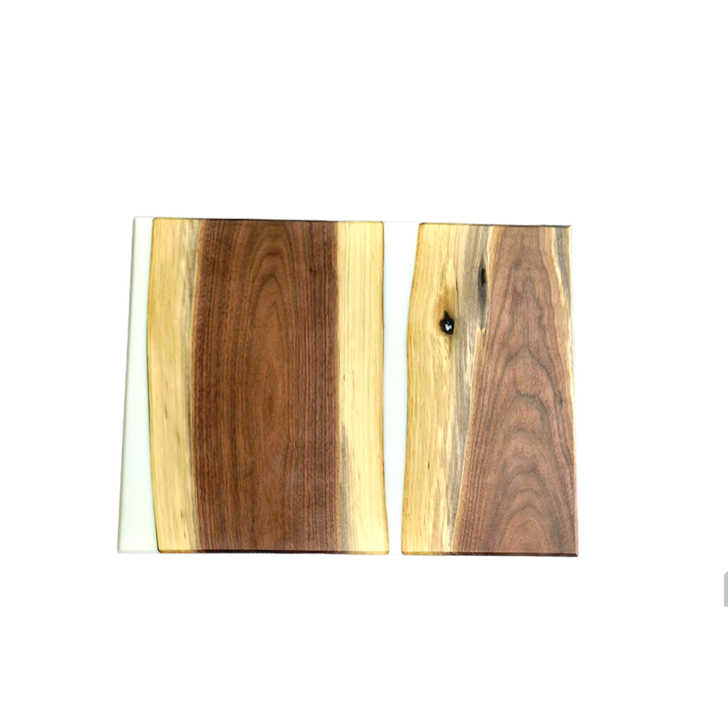 Live edge Walnut And 2 Lines Of Epoxy River Up To Down