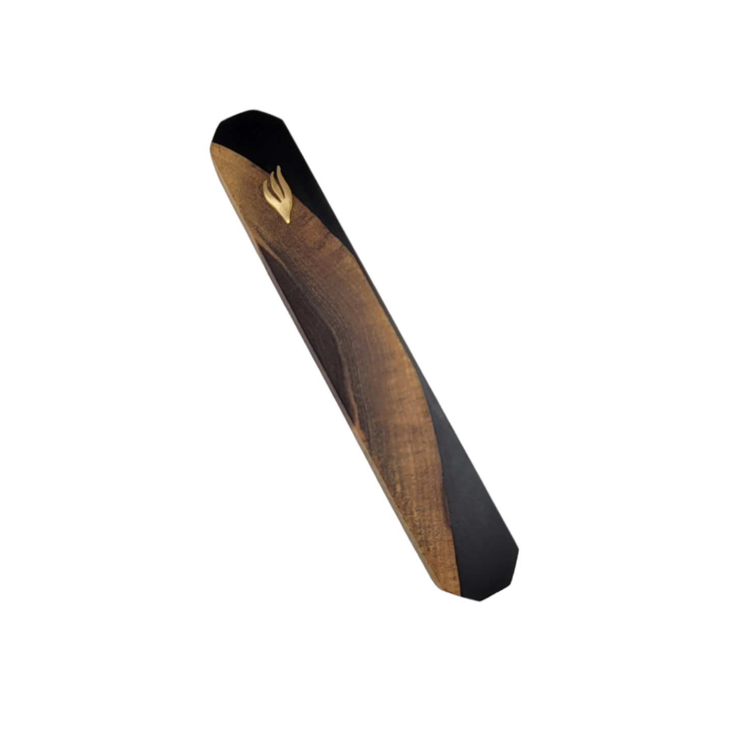 Mezuzah Holder pieces of Walnut wood With Black Epoxy