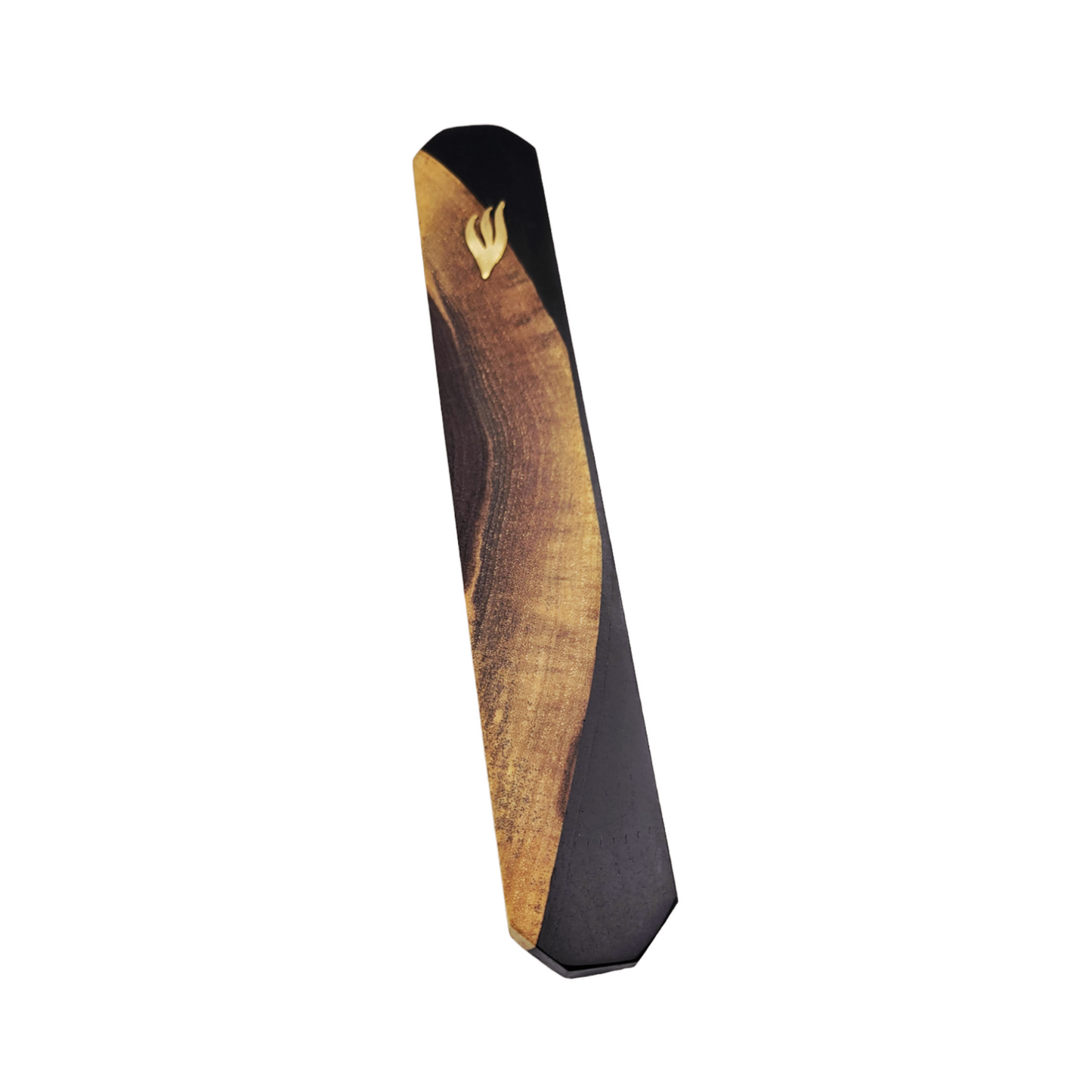 Mezuzah Holder pieces of Walnut wood With Black Epoxy