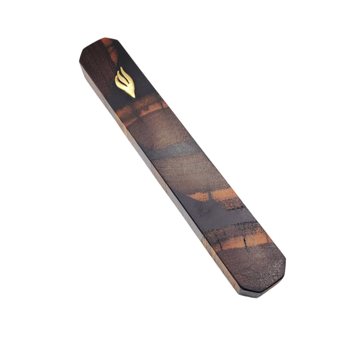 Mezuzah Holder pieces of Walnut wood With Black Epoxy