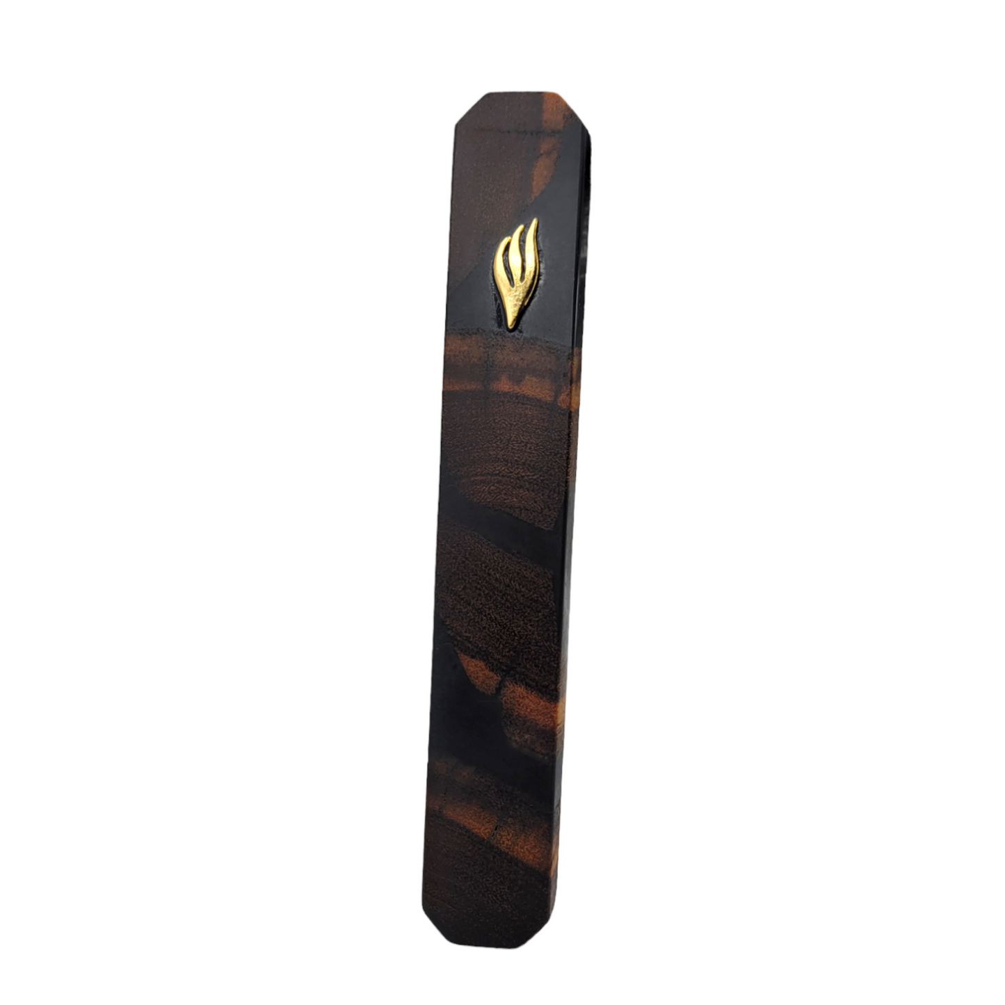 Mezuzah Holder pieces of Walnut wood With Black Epoxy