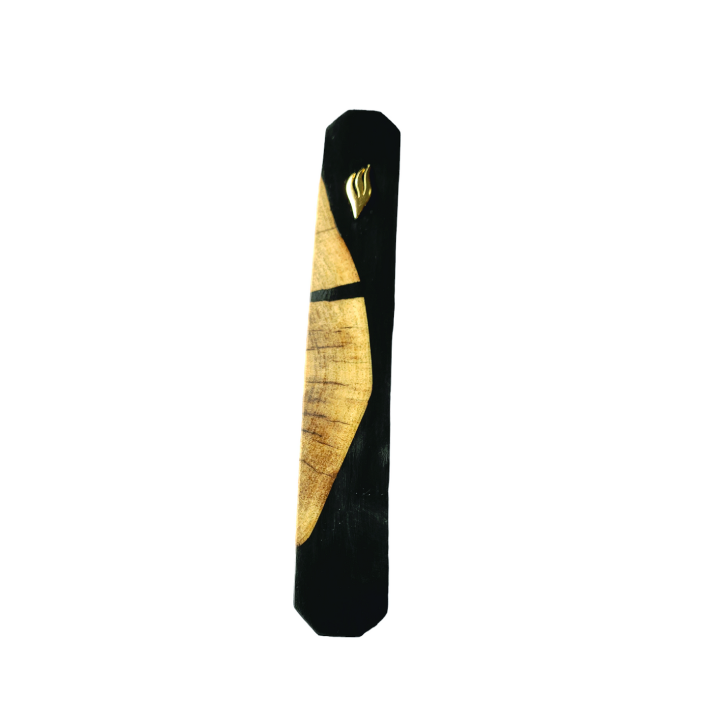 Mezuzah Holder pieces of Walnut wood With Black Epoxy