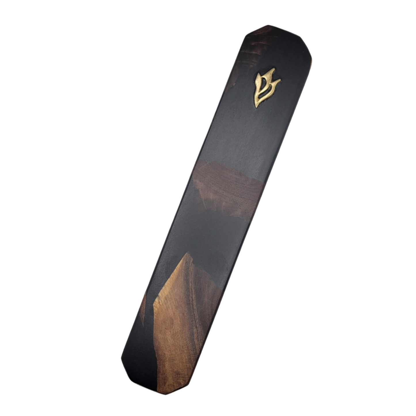 Mezuzah Holder pieces of Walnut wood With Black Epoxy