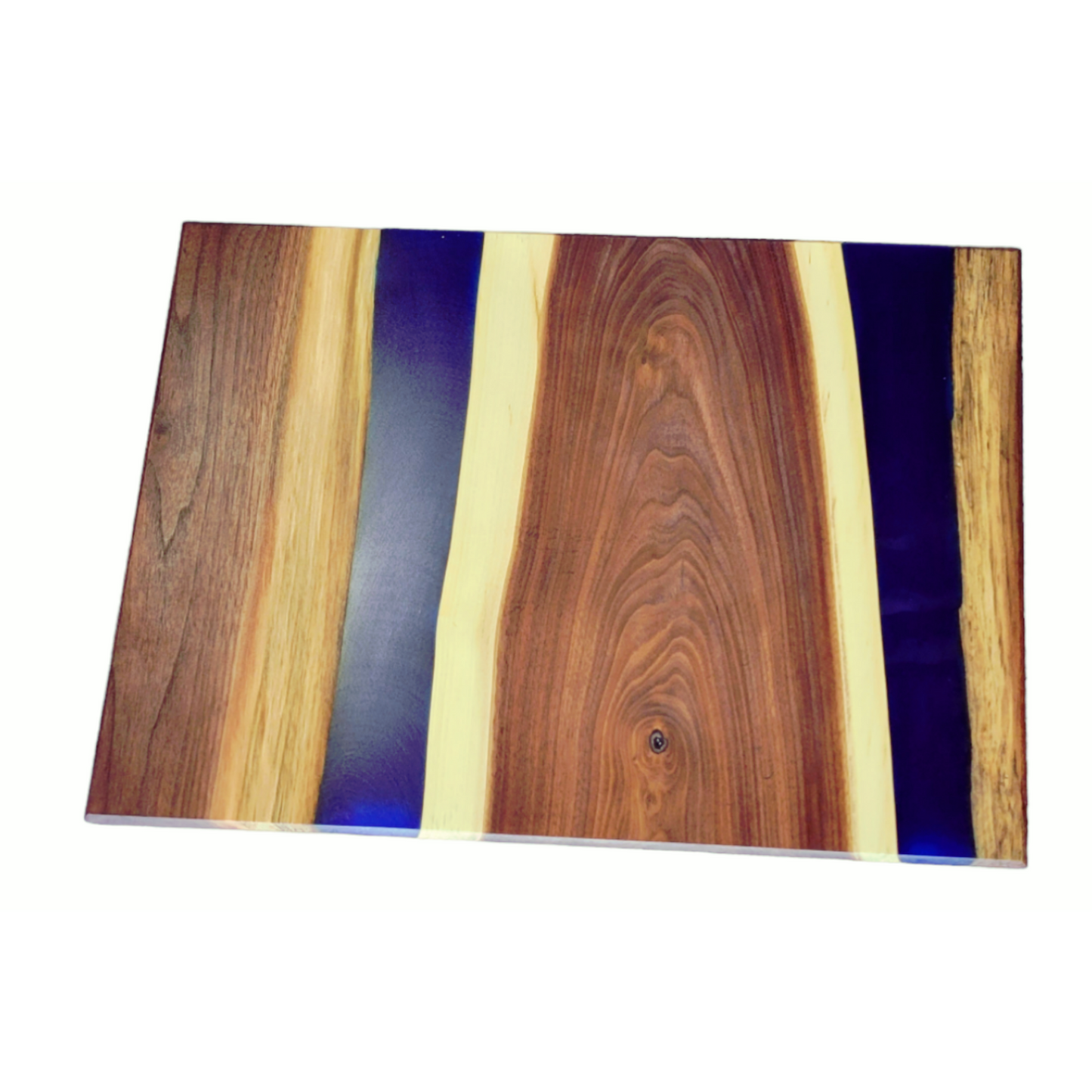 Live edge Walnut And 2 Lines Of Epoxy River Up To Down