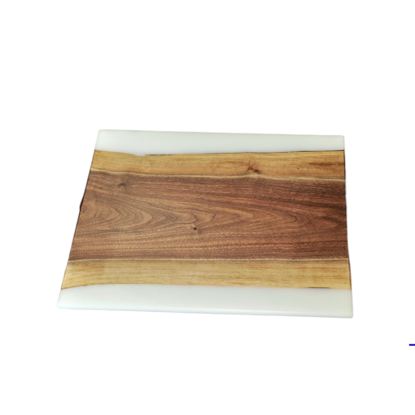 Both sides Live Edge Walnut with 2 Epoxy rivers Cutting Board