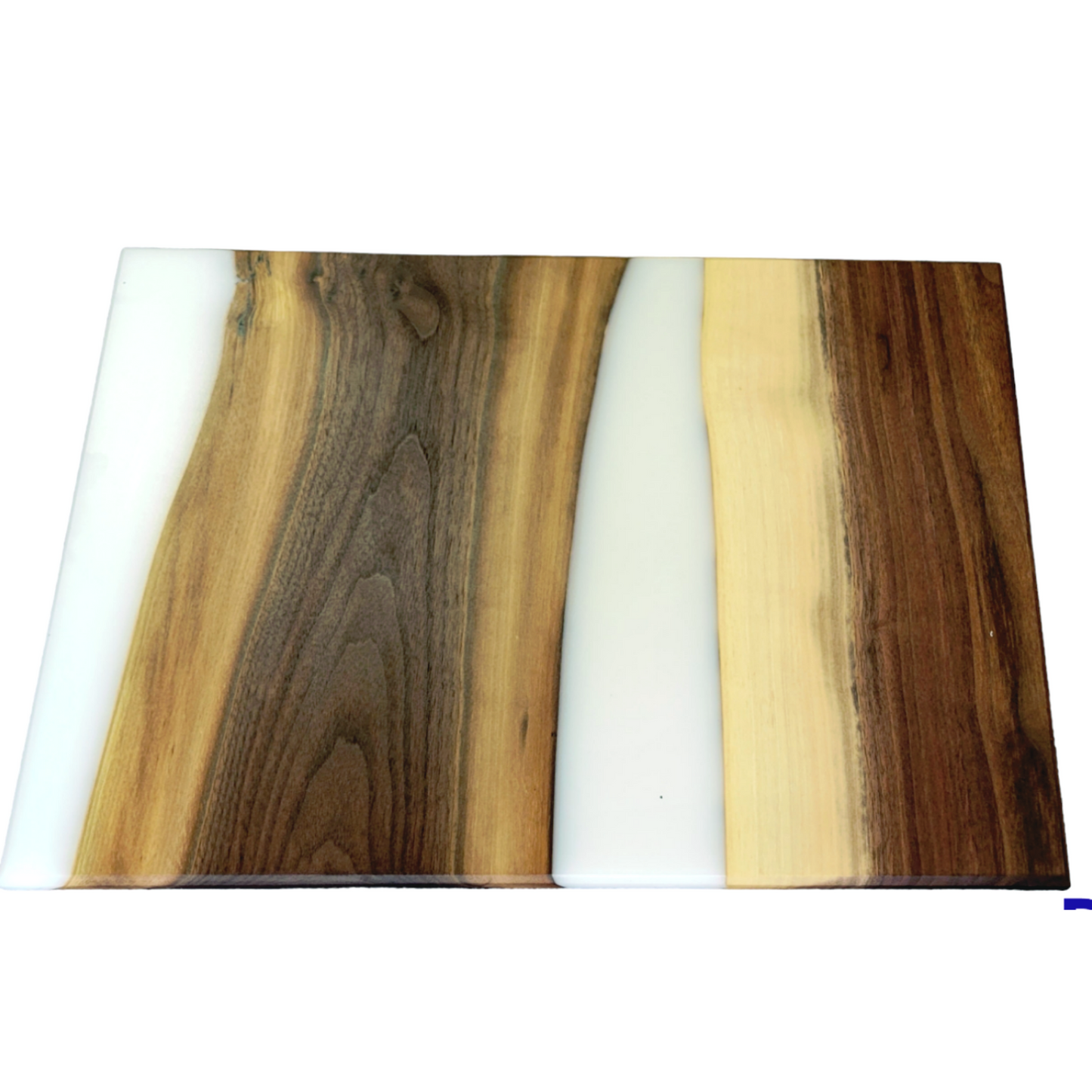 Live edge Walnut And 2 Lines Of Epoxy River Up To Down