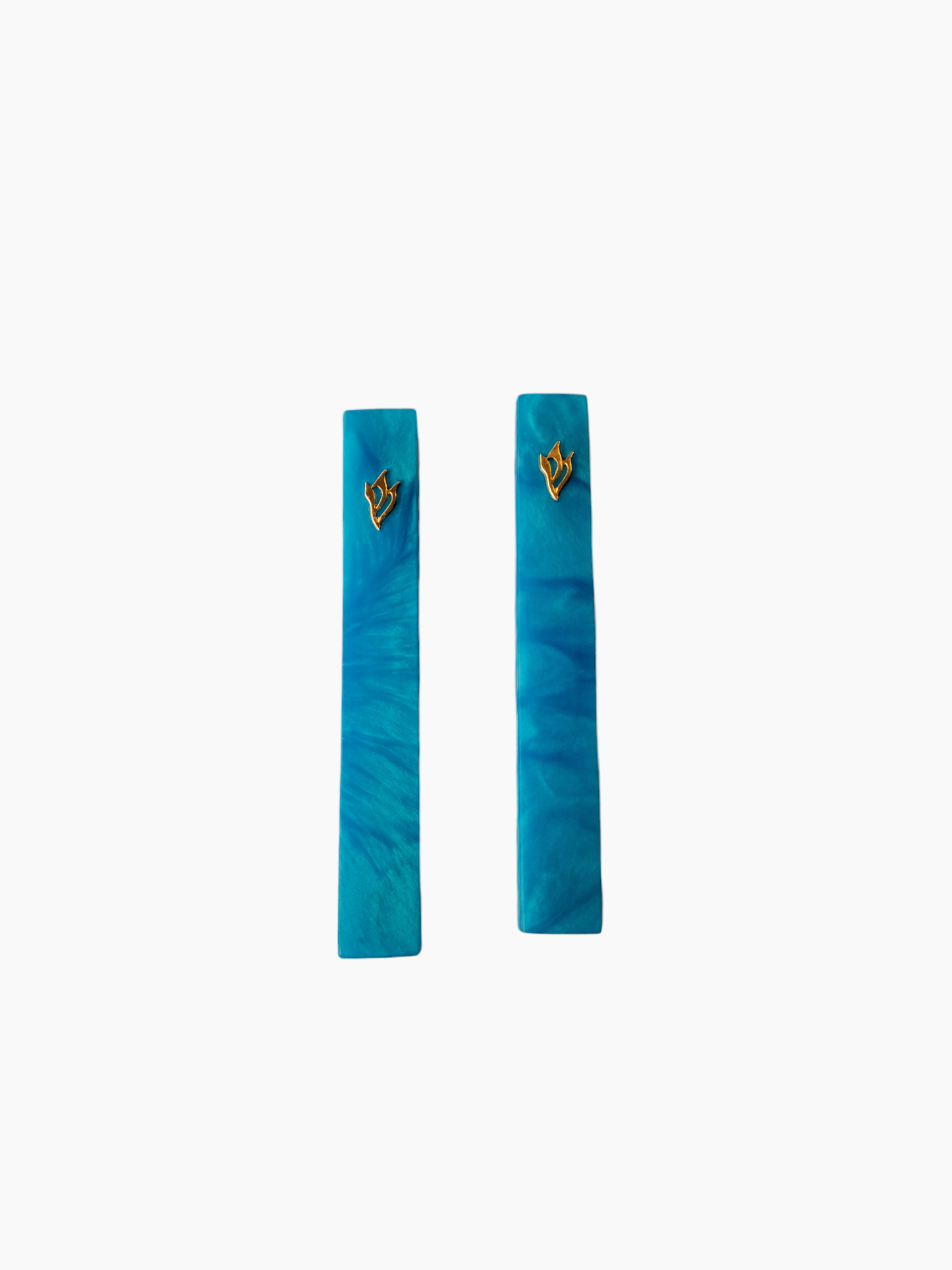 Mezuzah Holder Epoxy Blue