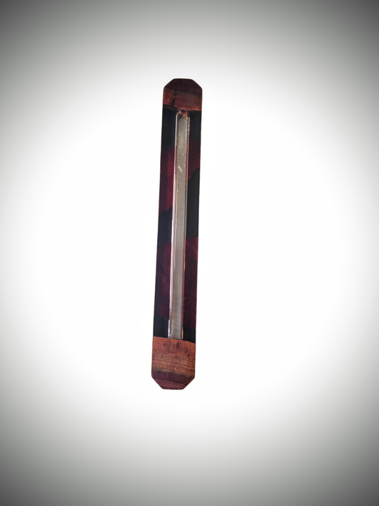 Mezuzah Holder Purple Heard Black and Clear Epoxy