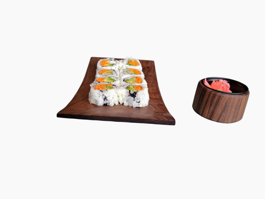 Sushi Plate With Dip Cup Lathe