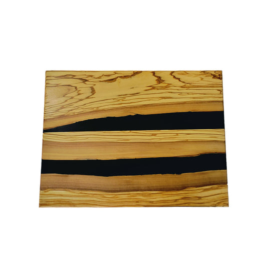 Cutting Board Olive Wood slice And Black Epoxy