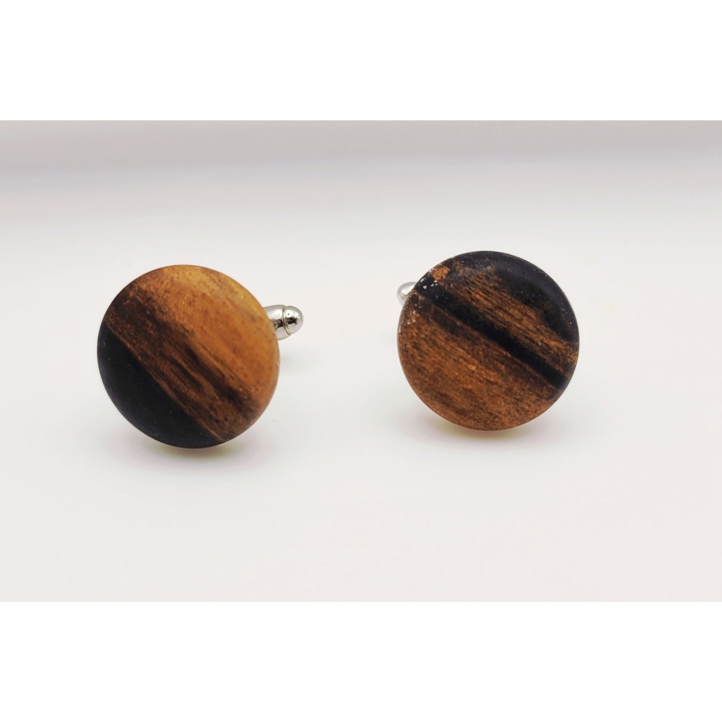 Cufflinks Black And White Ebony Exotic Wood