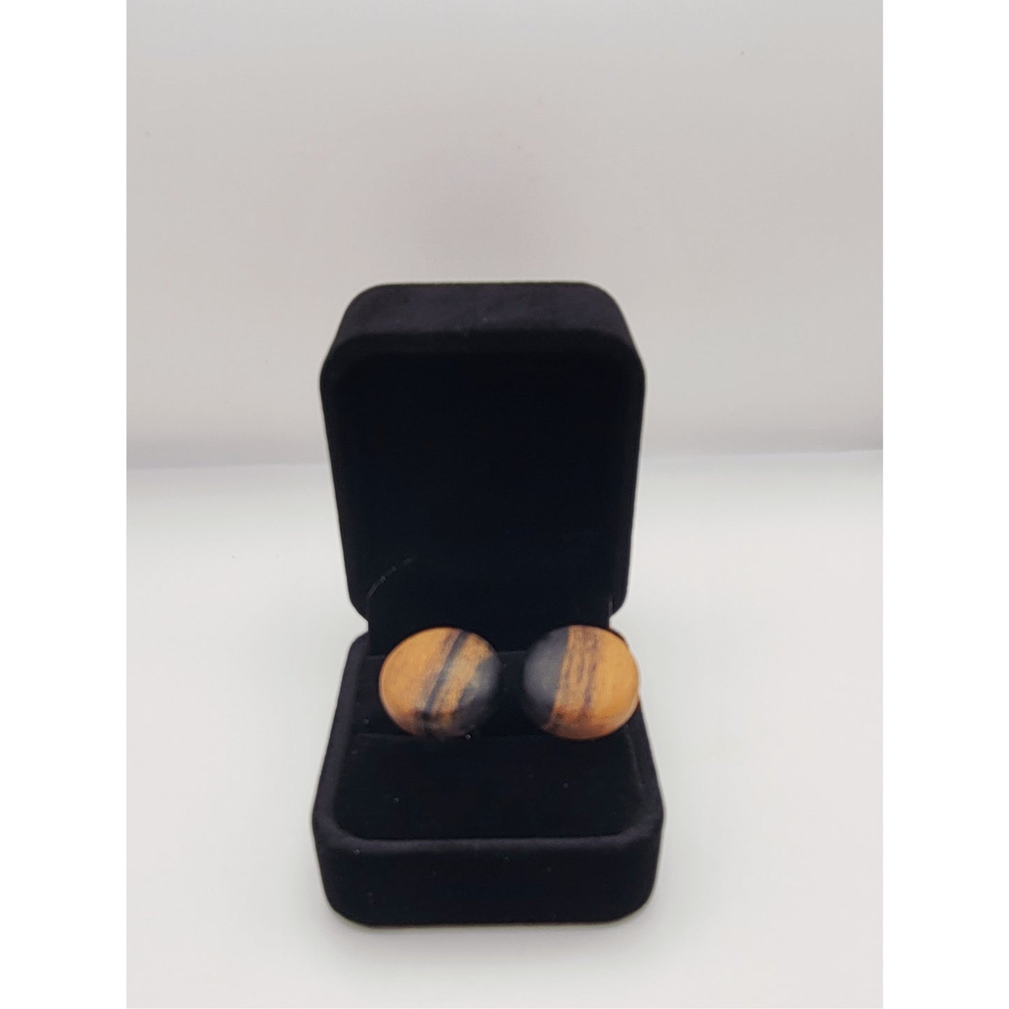 Cufflinks Black And White Ebony Exotic Wood