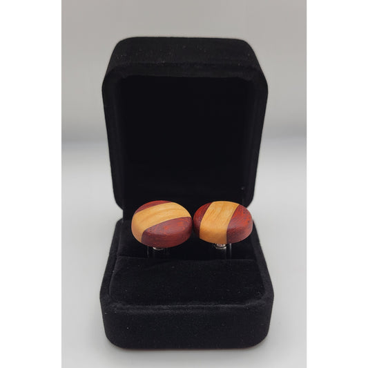Cufflinks Stripes Podiak And Basewood Exotic Wood