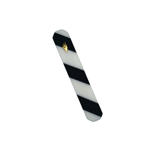 Mezuzah Holder Black Wood  -  White Epoxy