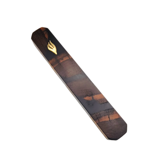 Mezuzah Holder pieces of Walnut wood With Black Epoxy
