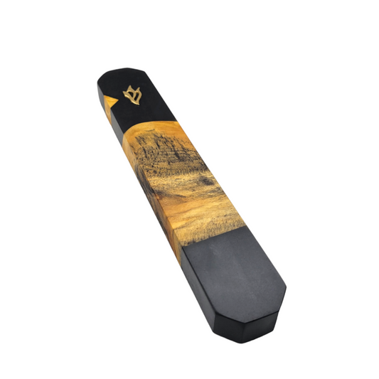 Mezuzah Holder Rustic Wood And Black Epoxy