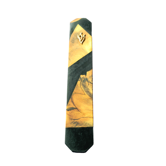 Mezuzah Holder Rustic Wood And Black Epoxy