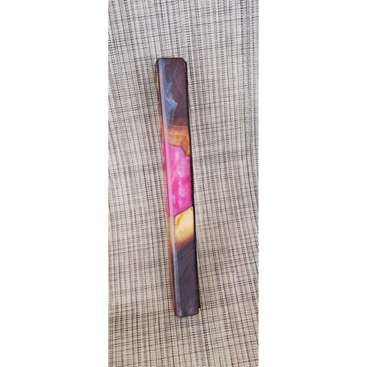 Mezuzah Holder Walnut -  Pink Purple