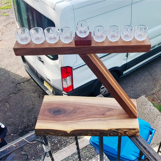 Wooden Menorah Oil âCrystal Glasses Includedâ