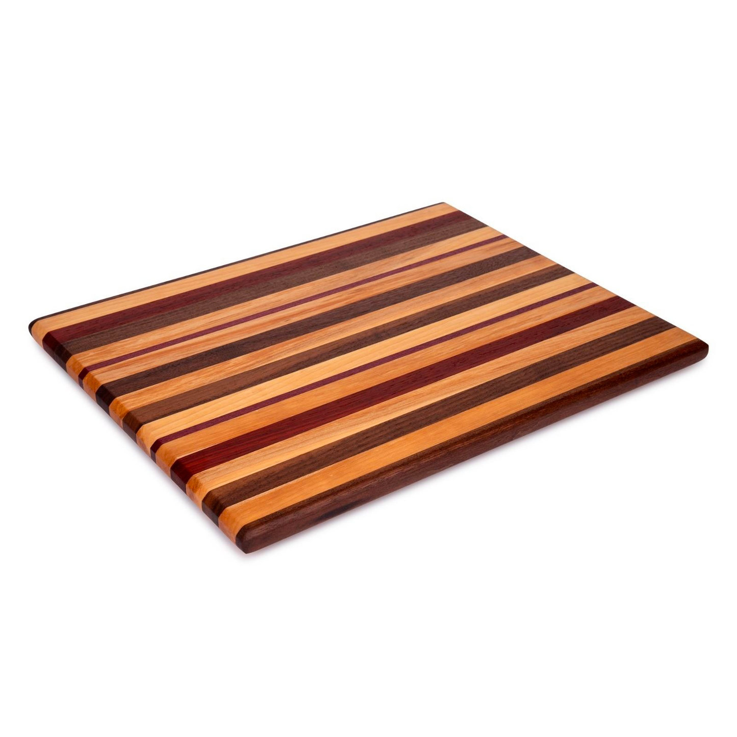 Exotic Wood Strips Cutting Board  Purpleheart - Padauk - Walnut - Cherry