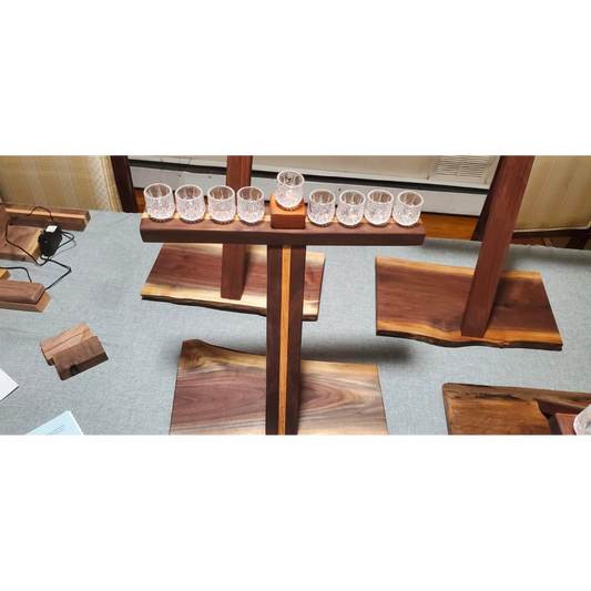 Wooden Menorah Oil âCrystal Glasses Includedâ
