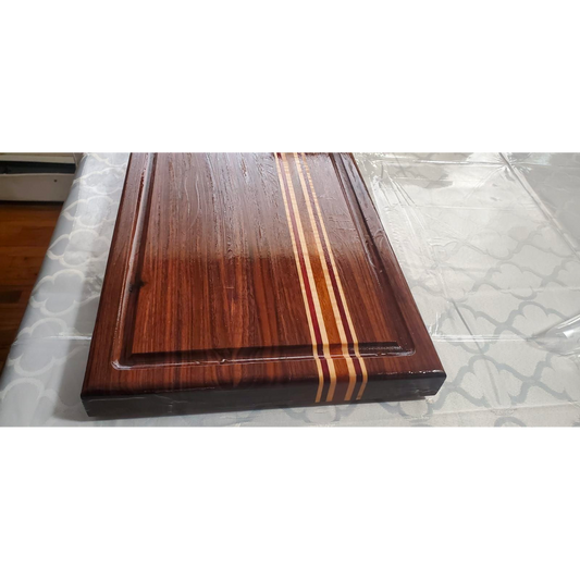 Walnut  - Maple - Mahogany Large  20¾ x 12¾ x 1½ Thick heavy  Edge Grain Cutting Board Butcher Block with Juice Grove