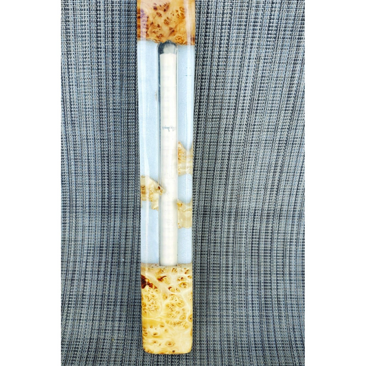 Mezuzah Holder burl wood with clear see through epoxy