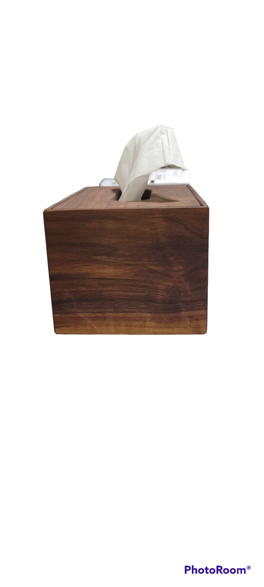 Tissue Box Holder Walnut Wood