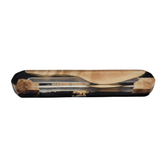 Mezuzah holder black Epoxy backround wood and clear Epoxy