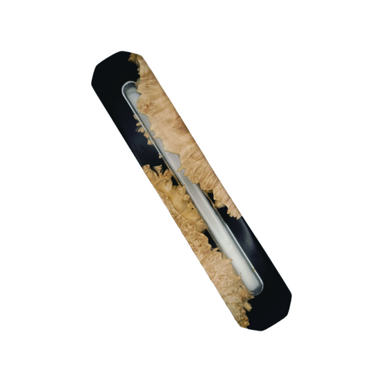 Mezuzah holder black Epoxy backround wood and clear Epoxy