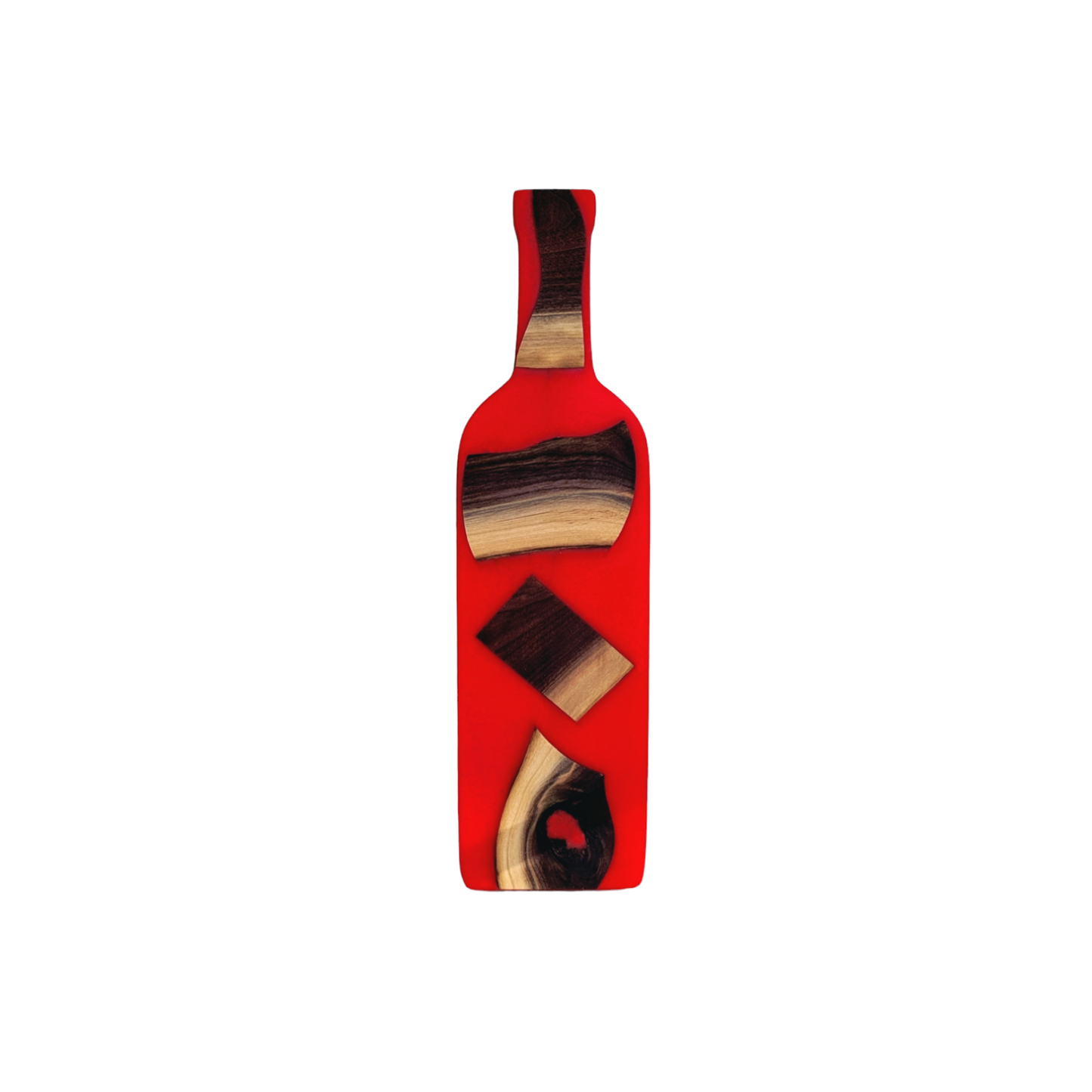 Wood And Epoxy Wine Bottle Serving Tray