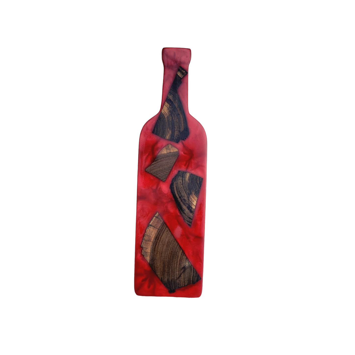 Wood And Epoxy Wine Bottle Serving Tray