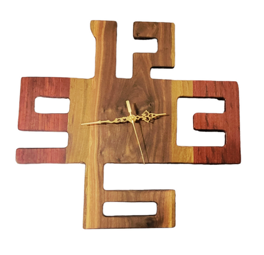 Wall Clock Big - Exotic Wood Mix