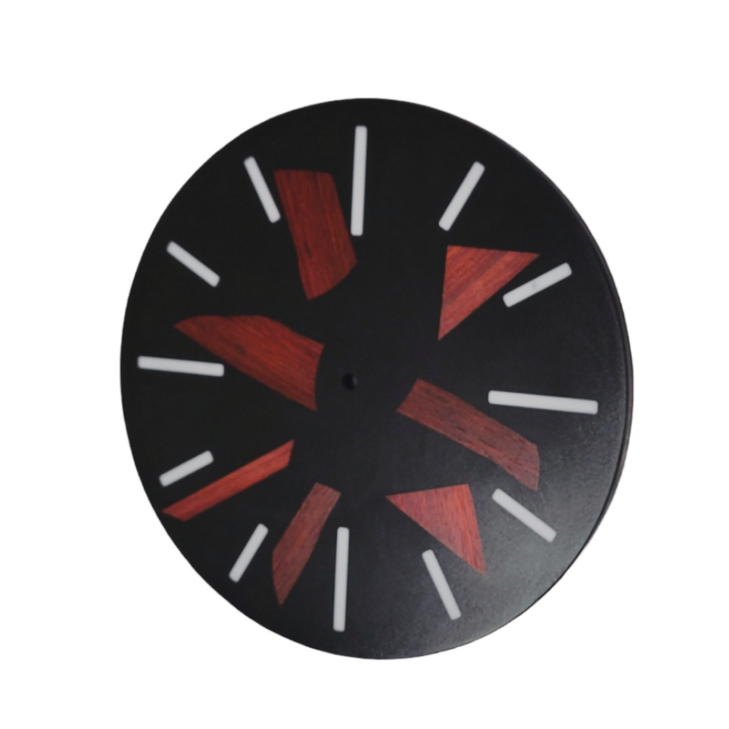 Wall Clock 12" Exotic Wood With Black Epoxy And White Epoxy Lines