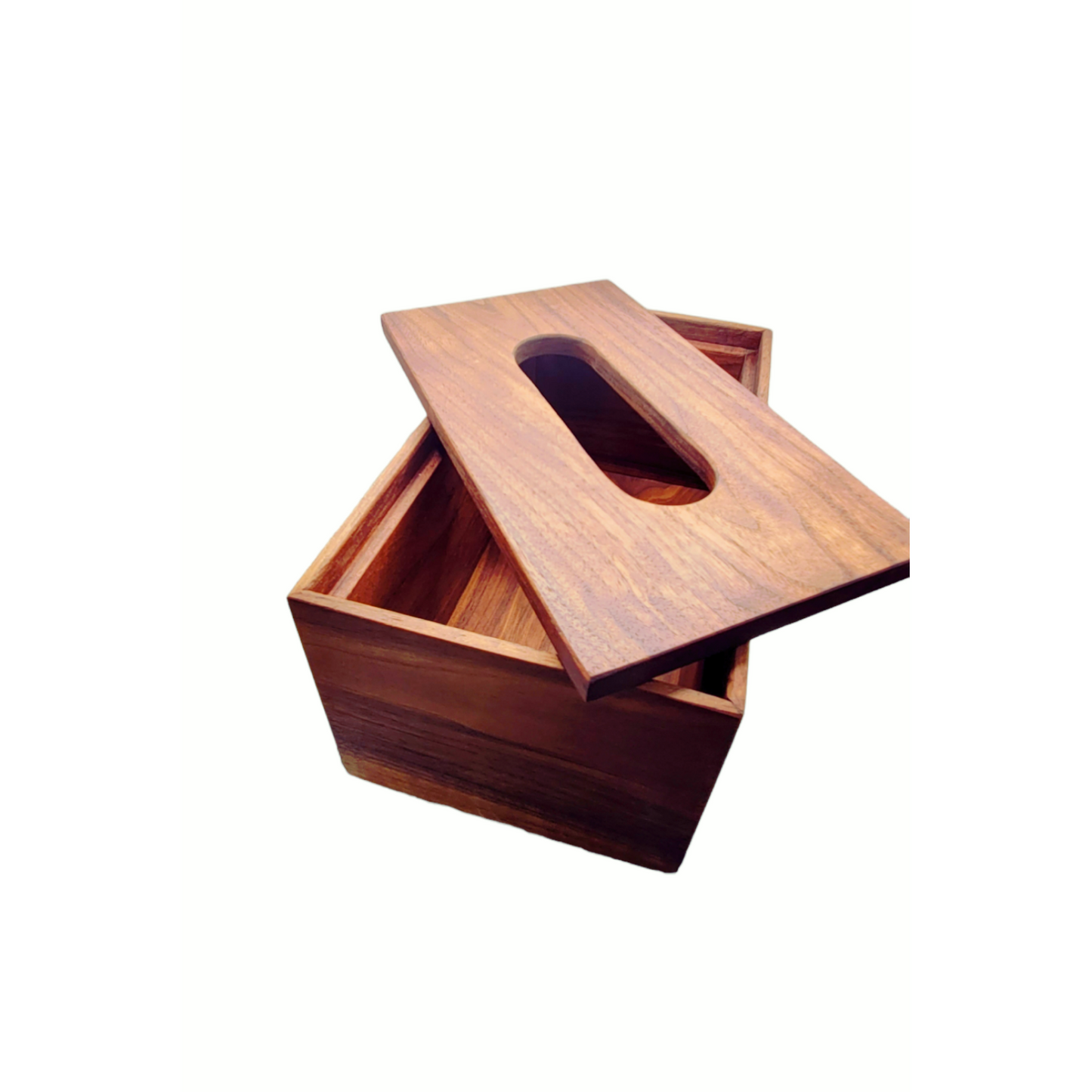 Tissue Box Holder Walnut Wood