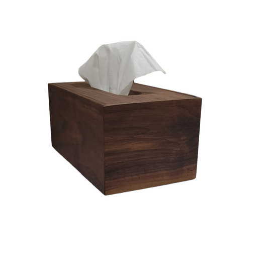 Tissue Box Holder Walnut Wood